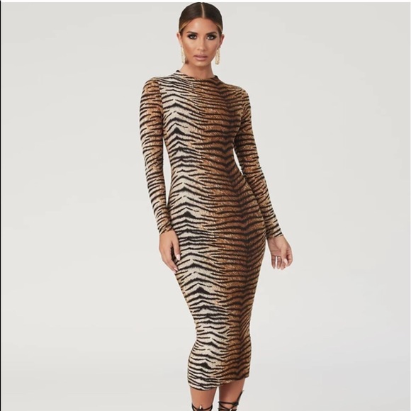 tiger bodycon dress